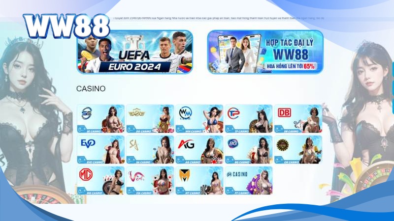 Các nhà cung cấp nổi tiếng tại Casino WW88